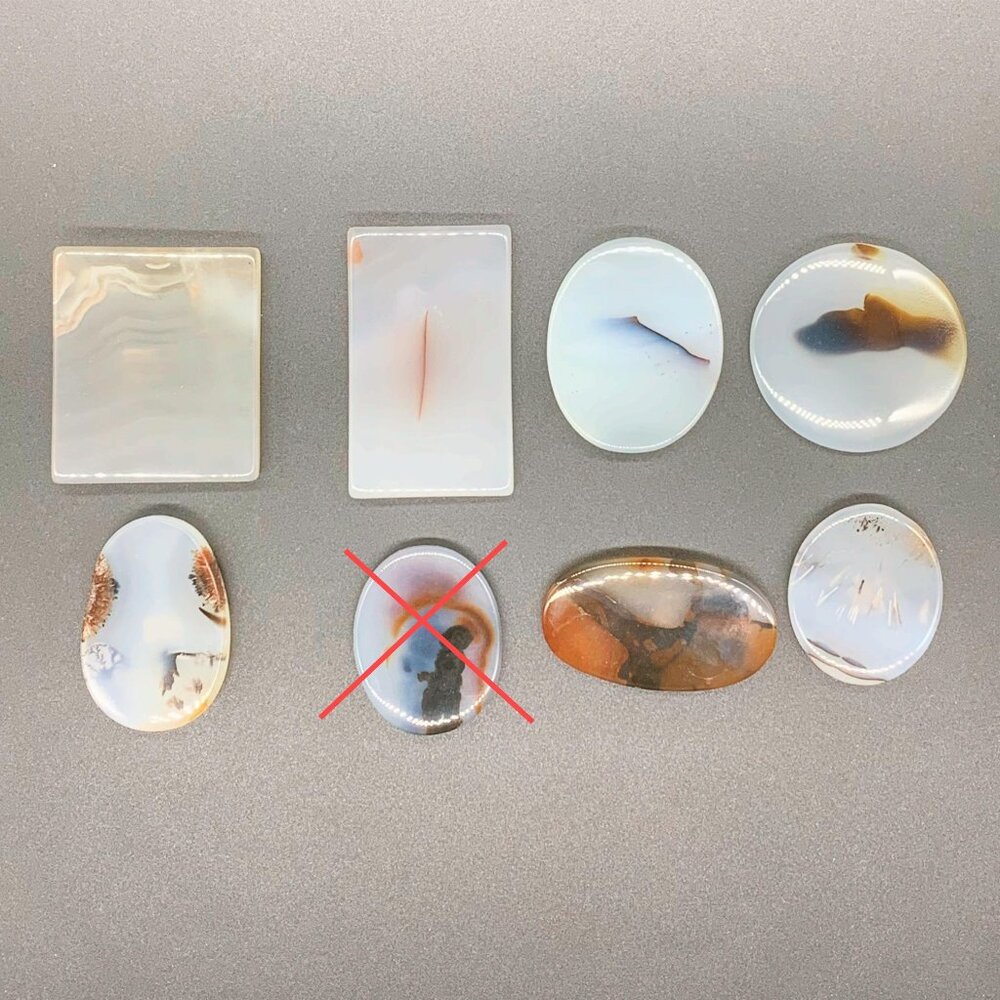 SALE!!! 7 PCS Natural Scenic Agate, Jewelry Making Stones, Set1